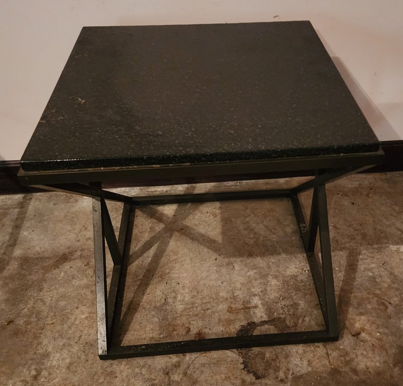 Faux Granite Top Side Table, 24x24x24h