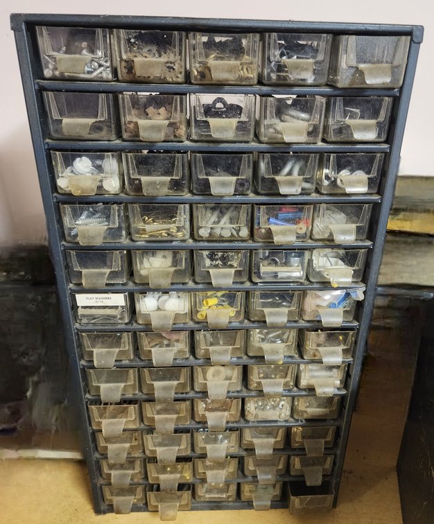 Vintage 60 Drawer Parts Cabinet  