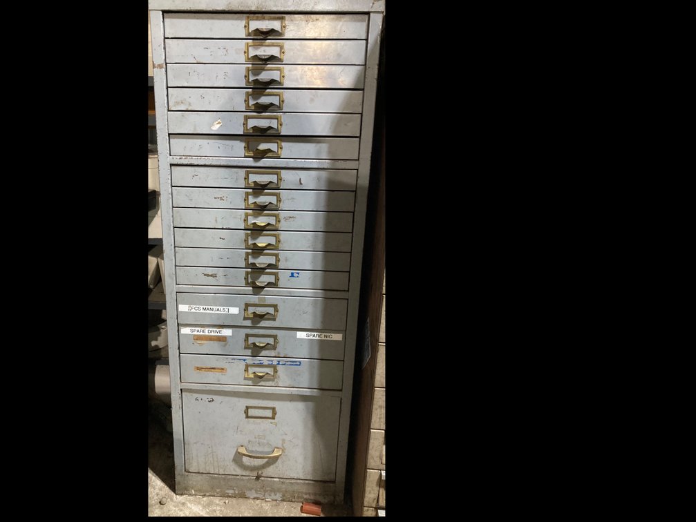 Vintage Silver Metal Cabinet w/Drawers-empty