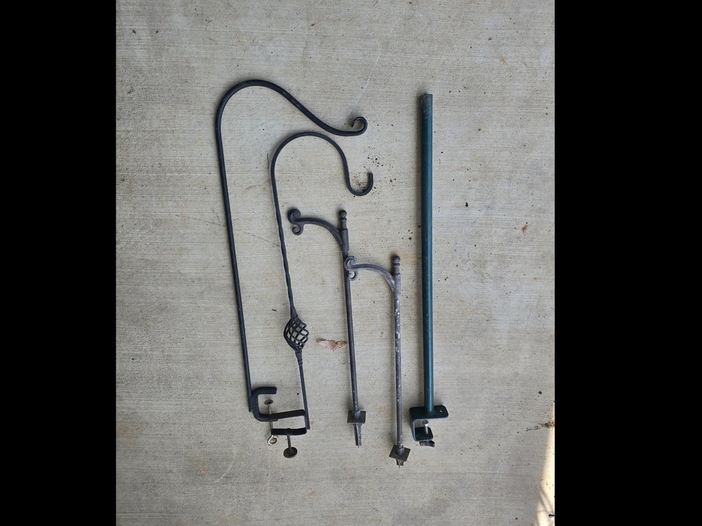 Porch iron plant hangers