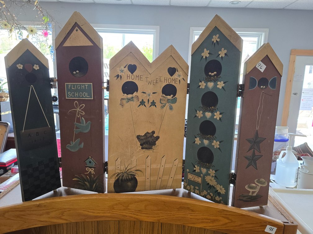 Wooden folding screen