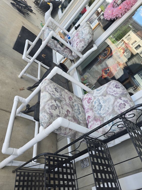 2 PVC pipe porch chairs, tall