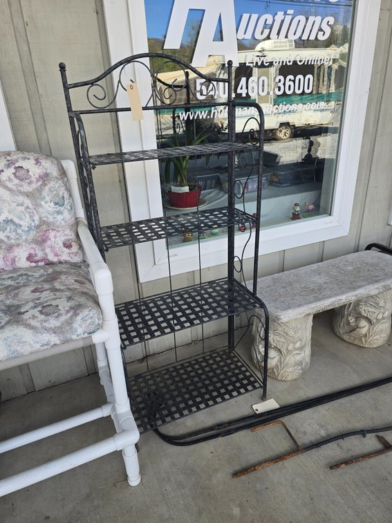 Iron bakers rack, 58" tall