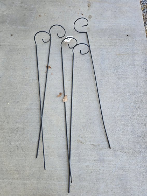 Iron metal garden stakes