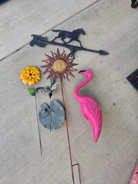 Yard decor and plastic crate