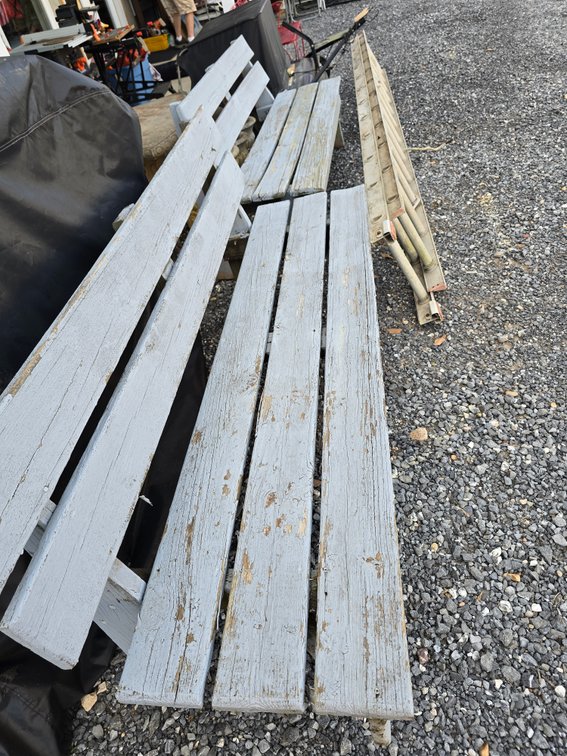 2-Outdoor wooden park benches 6ft