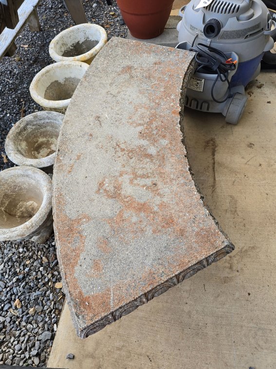 Curved concrete bench