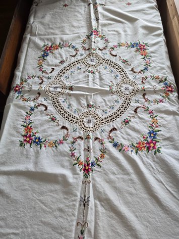 Image for Beautiful hand embroidered tablecloth, 40