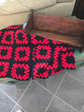 Image for Primitive book holder and handmade afghan