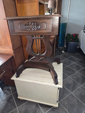 Image for 1950's Victorian Harp table , Mahogany