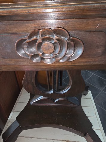 Image for 1950's Victorian Harp table , Mahogany