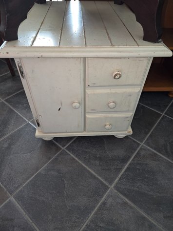Image for White wooden sofa or end table