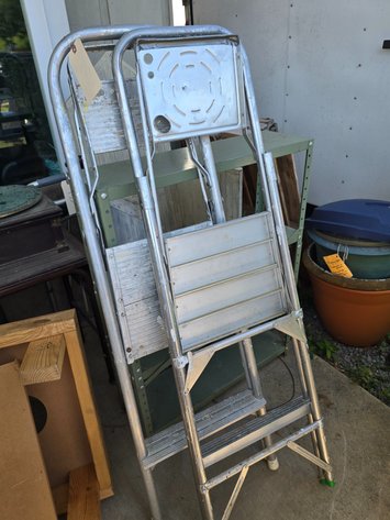 Image for 25 foot middle step stools and one metal rack