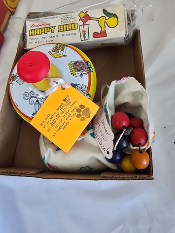Image for Old toys, drinking happy bird, ohio, art, spintoy circus, train toddler, wood baby beads with bag
