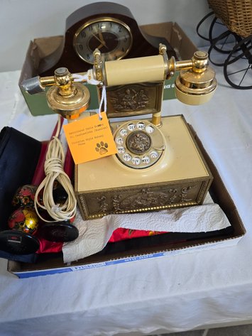 Image for Embroidered table runner, Russian candle sticks, Victorian style Rotary phone