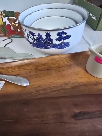 Image for Monkey pod, rectangular tray, wooden, one piece rolling pin, ect