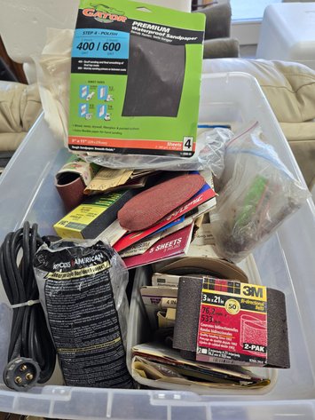 Image for Tote of sandpaper and sanders