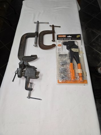 Image for Vice, 2 C clamps, hand riveted NIB