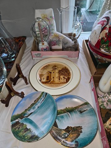 Image for Fairfield Methodist church plate, Niagara Falls plates, glass serving dishes