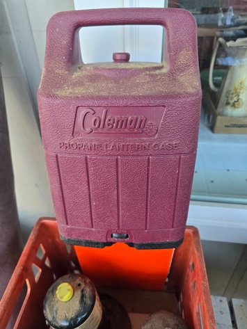 Image for Common lantern, propane tanks and grill