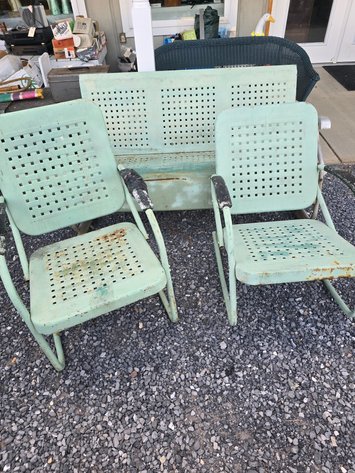 Image for Vintage glidder and two chairs