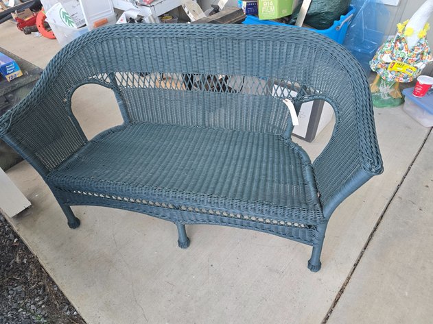 Image for Wicker love seat, plastic