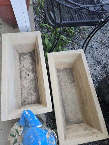 Image for Two rectangular concrete planters