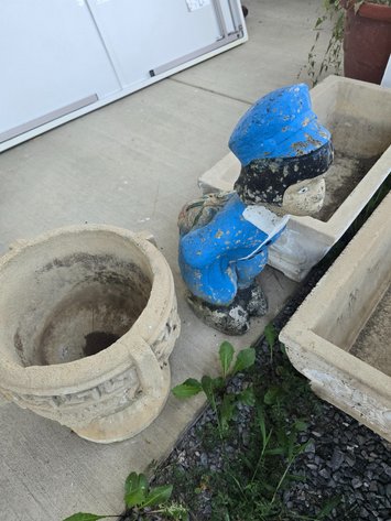 Image for Concrete dutch boy and round concrete planter