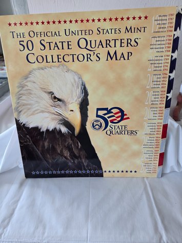 Image for Official US mint 50 state quarters Collectors Map-COMPLETE