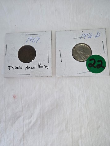 Image for 1907 Indian Head penny,  1956-D penny