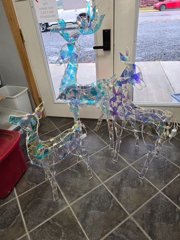 Image for Three lighted prism family deer