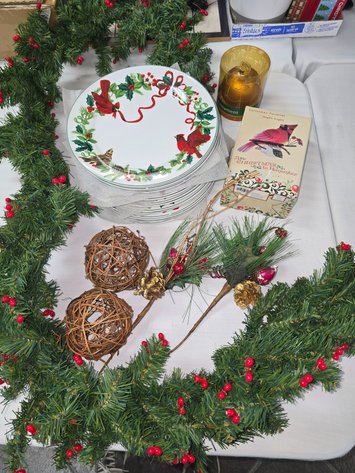Image for 12 Cardinal plates garland and nightlight