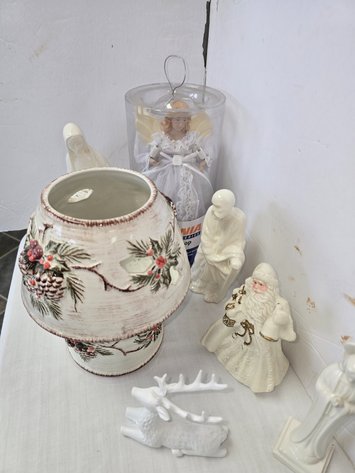 Image for Angels tree topper. Pinecone candle holder, ect