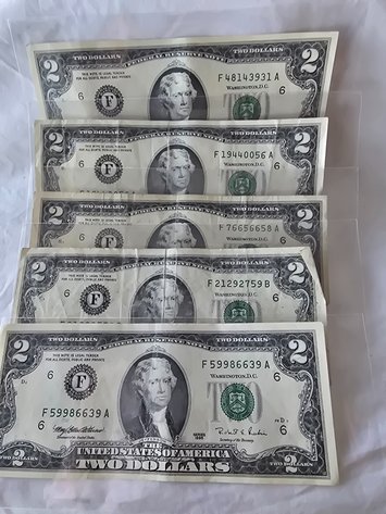 Image for 1995 TWO DOLLAR BILLS