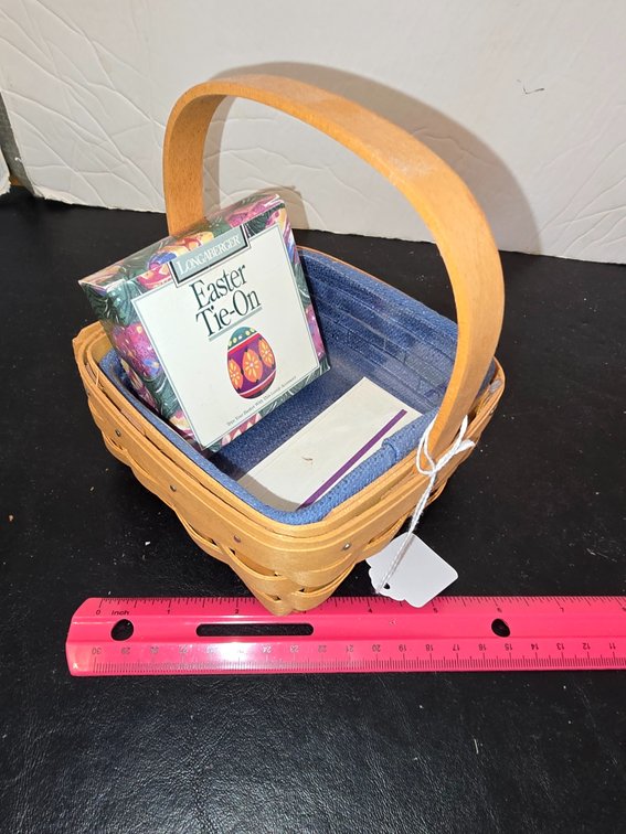 Longaberger basket with liner, protector and Easter tie on 2001