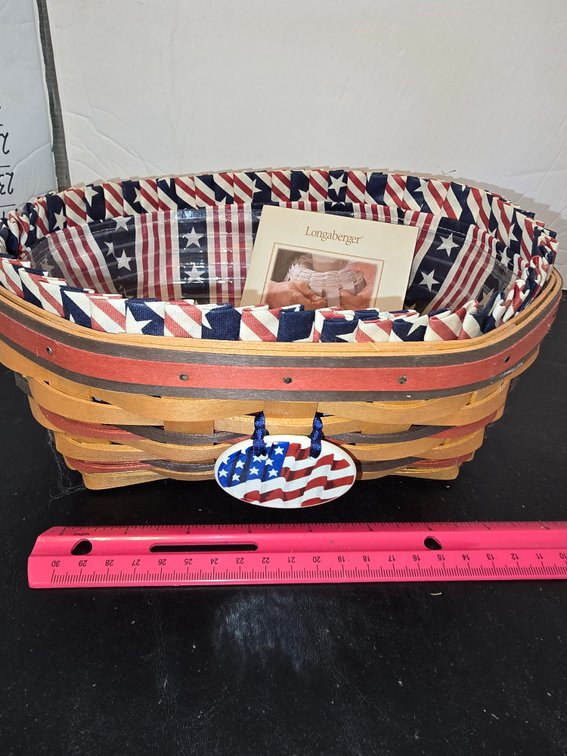 Longaberger basket,  Centennial RWB with tie on