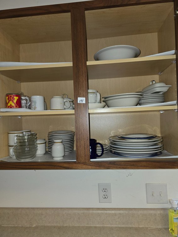 Plates, cups, serving bowls, ect