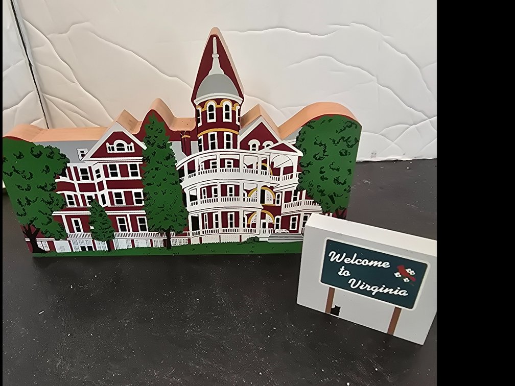 Cats Meow Welcome Sign, Southern Virginia wooden block