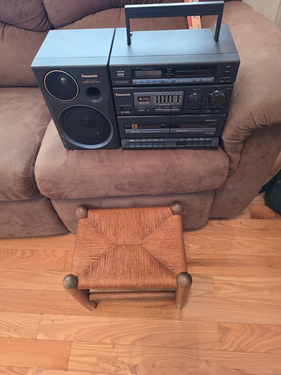 Panasonic radio, nice footstool