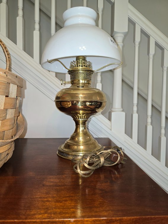 Brass and glass lamp