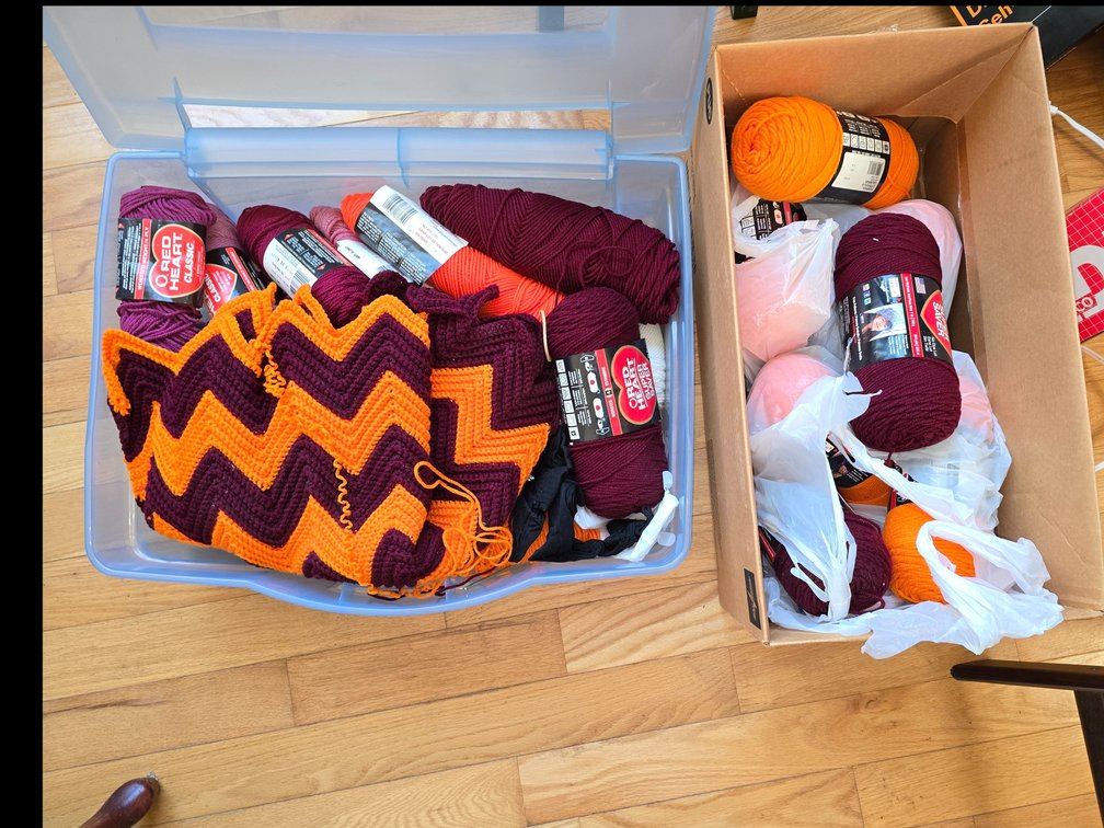REDSKIN crochet pieces and bags of new thread