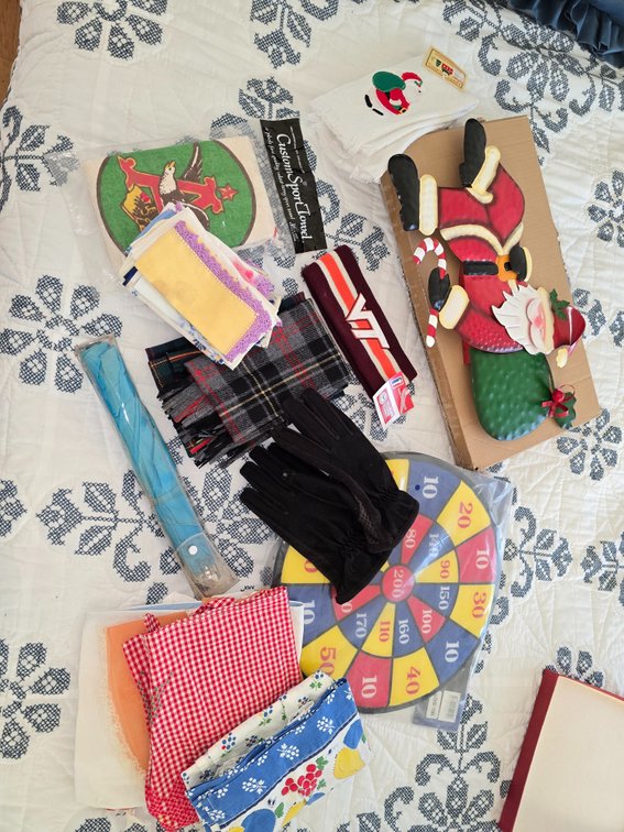 Handkerchiefs, scarves, gloves,