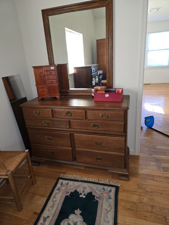 Dresser with mirror and door mirror