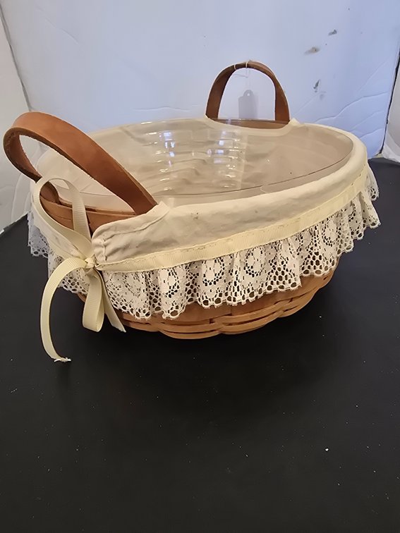 Longaberger basket,  1986 with liner and protector