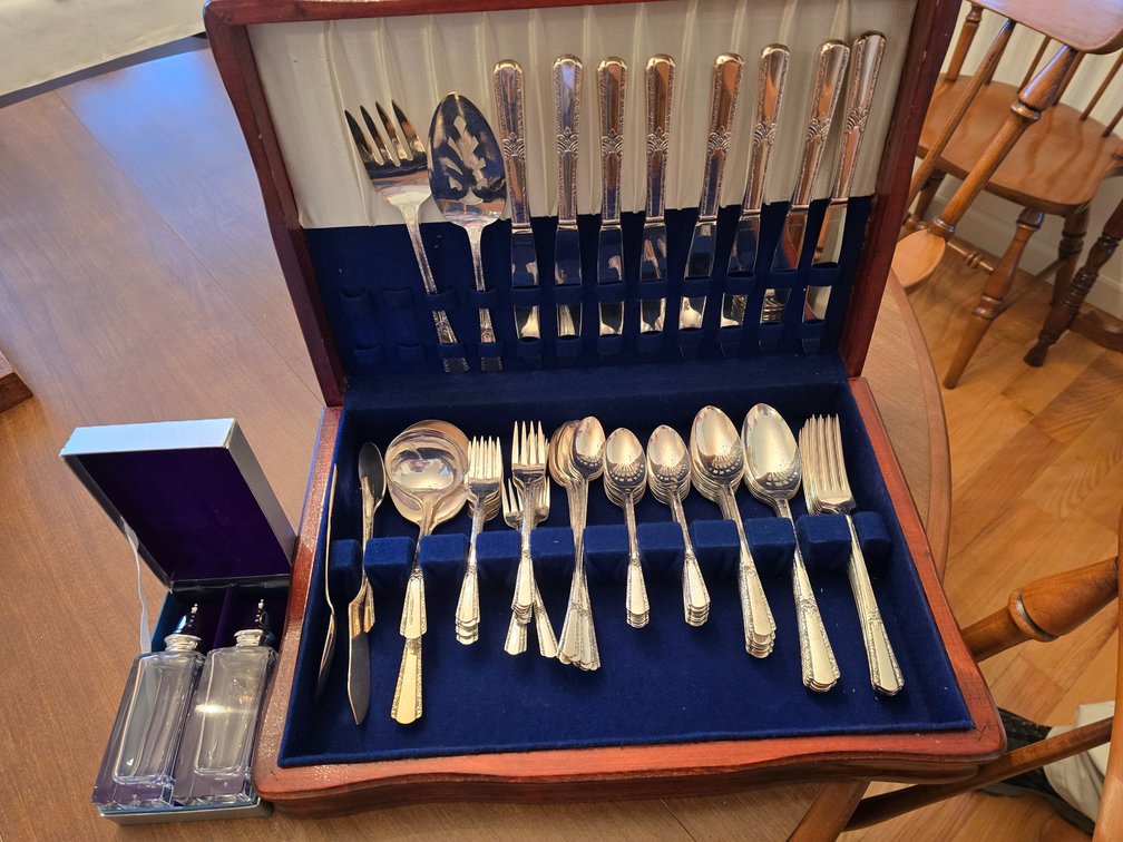 William Roger's serving utensils and salt and pepper shakers.