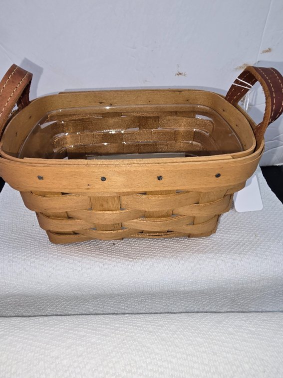 Longaberger Classic basket with leather handles