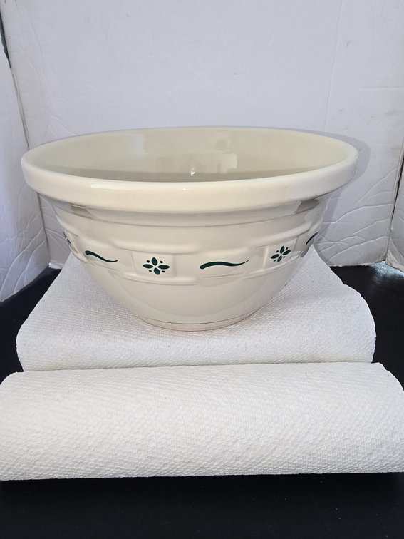 Longaberger Pottery, lg. Green mixing bowl