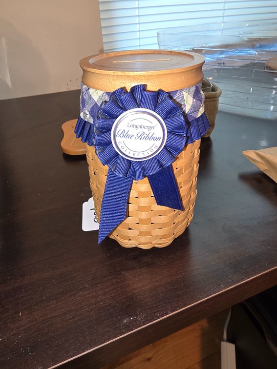 Longaberger basket with cloth and protector