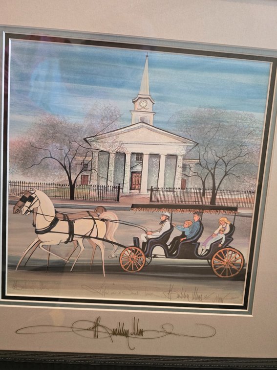 P. Buckley Moss print, Lex. Presbyterian  Church" Life in a Small  Town "