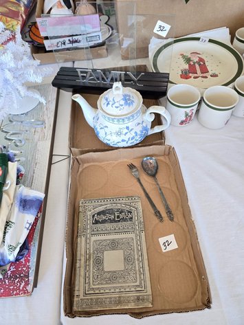 Image for Porcelain tea pot, Roger's Bro. Sterling plate, Arlington Edition 1893